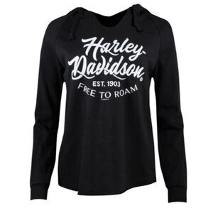 Harley Davidson Size S‎ Free To Roam Hoodie Sweatshirt Charcoal Black Orlando FL